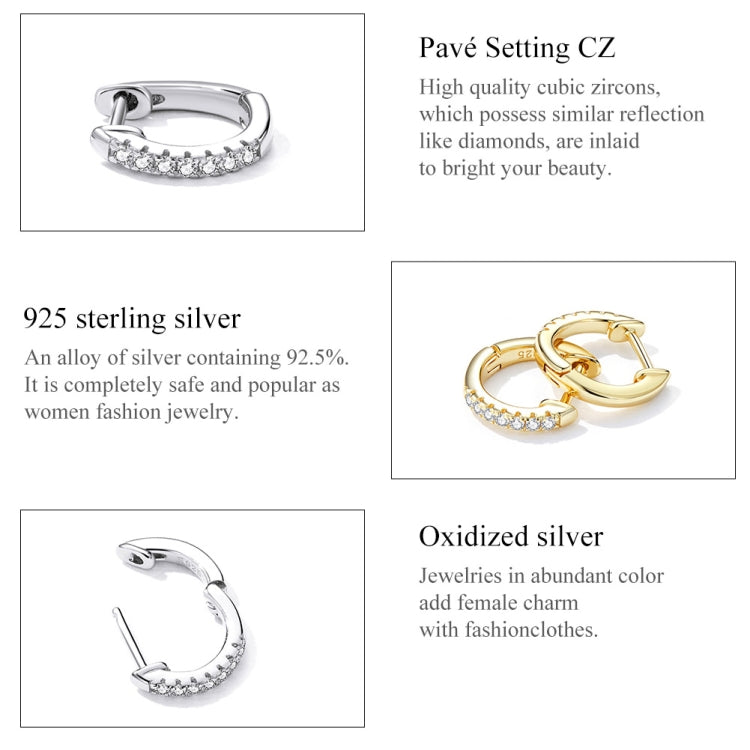 S925 Sterling Silver Simple Ear Buckle Women Earrings