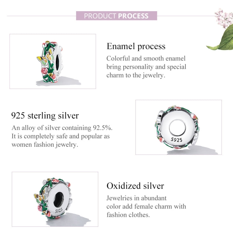 S925 Sterling Silver Butterfly Flower Beads DIY Bracelet Necklace Accessories