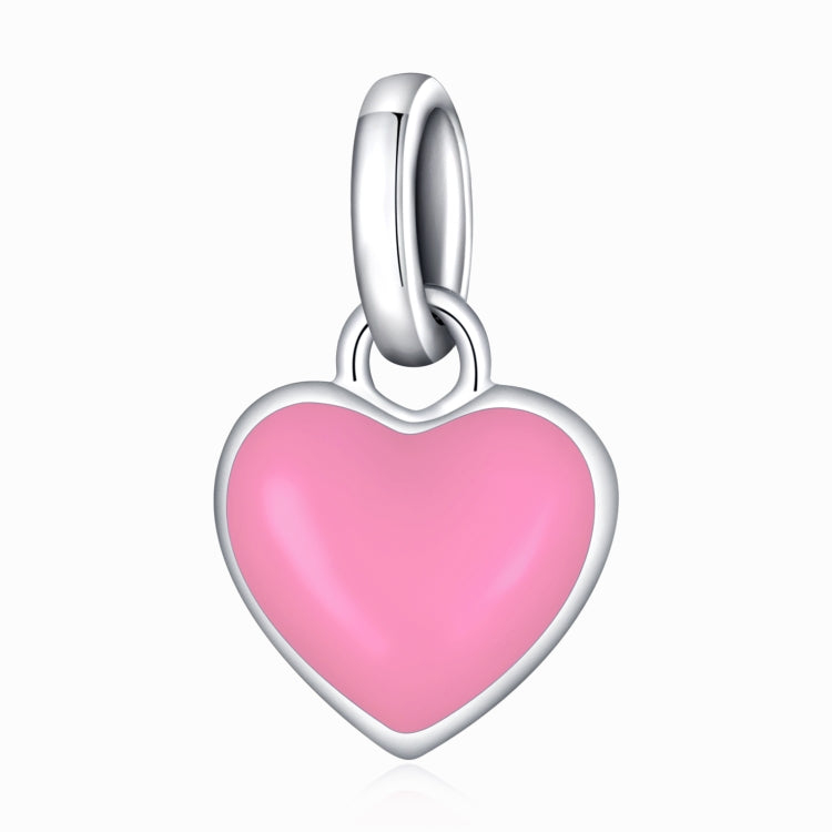 S925 Sterling Silver Heart Pendant DIY Bracelet Necklace Accessories, Heart Pendant (Blue), Heart Pendant (Pink), Heart Pendant (Purple), Heart Pendant (Yellow)