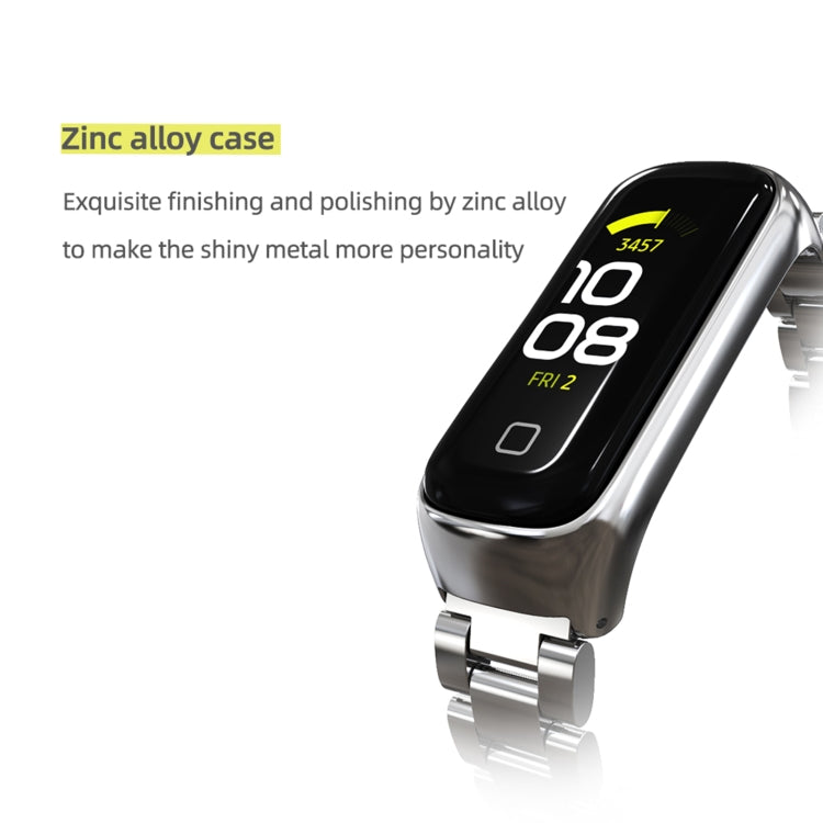 MIJOBS Three-bead Metal Stainless Steel Watch Band, For Samsung Galaxy Fit 2