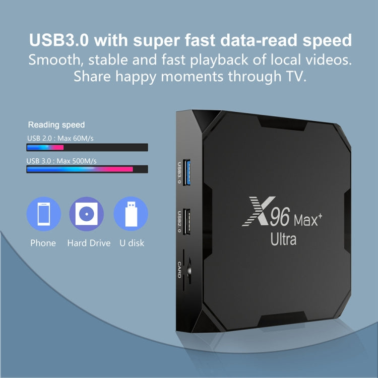 H96 Max+ Ultra 4GB+32GB Amlogic S905X4 8K Smart TV BOX Android 11.0 Media Player, 4GB+32GB, UK Plug, 4GB+32GB, US Plug, 4GB+32GB, EU Plug, 4GB+32GB, AU Plug