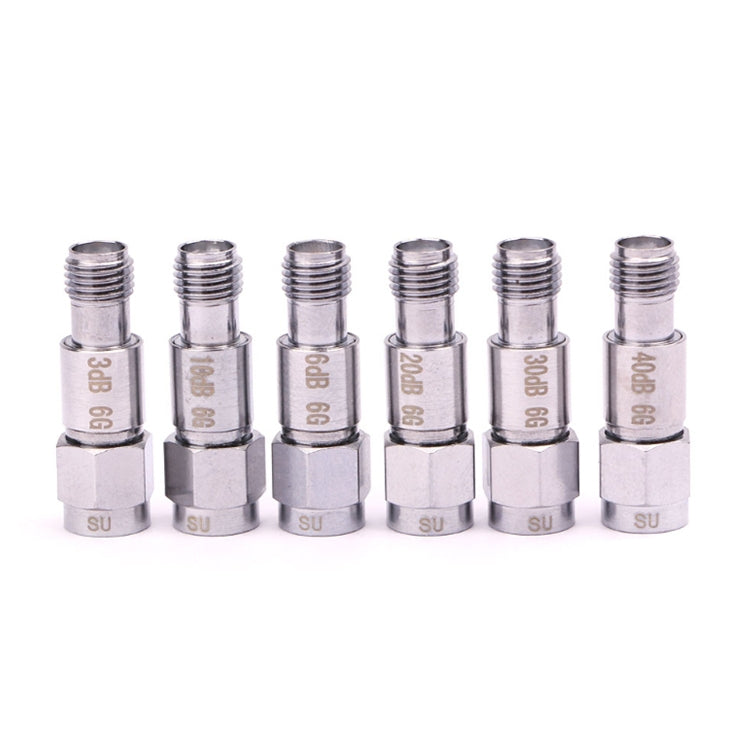 SMA Attenuator DC-6GHz SMA Coaxial Fixed Connectors, 1dBi, 2dBi, 3dBi, 5dBi, 6dBi, 8dBi, 9dBi, 10dBi, 15dBi, 25dBi, 30dBi, 40dBi, 50dBi, 60dBi