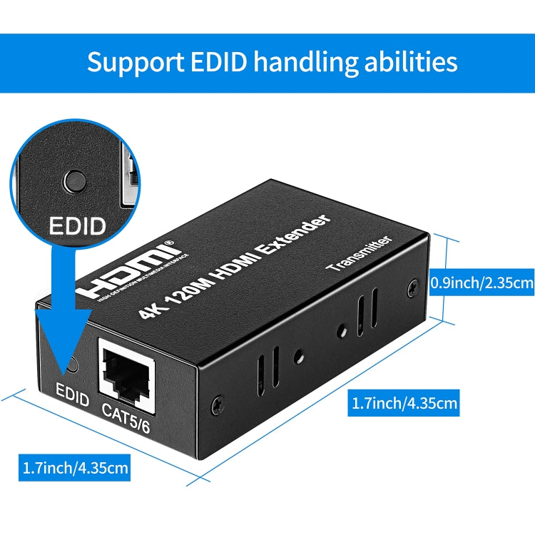 4K HDMI to RJ45 Network Extender, Transmission Distance: 200m, EU Plug