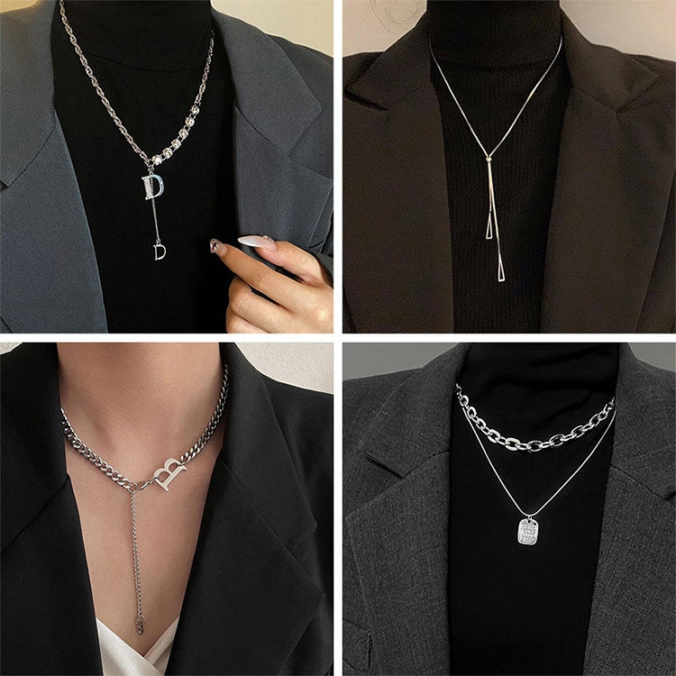 Ladies Alphabet Versatile Titanium Steel Necklace Twist Chain, XL2001, XL1951, XL1400, XL1437, XL2010, XL1505, XL1839, XL1864, XL1502, XL1570, XL1170, XL1459, XL1788, XL1780, XL1946, XL1089, XL1958, XL1983, XL1941, XL1944, XL1090, XL1114, XL1791, XL179...
