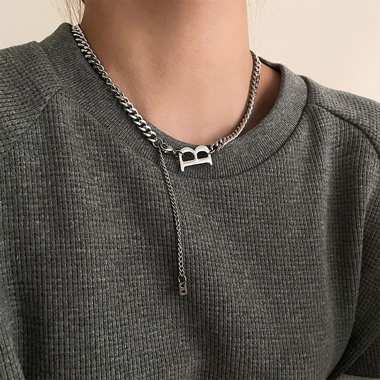 Ladies Alphabet Versatile Titanium Steel Necklace Twist Chain, XL2001, XL1951, XL1400, XL1437, XL2010, XL1505, XL1839, XL1864, XL1502, XL1570, XL1170, XL1459, XL1788, XL1780, XL1946, XL1089, XL1958, XL1983, XL1941, XL1944, XL1090, XL1114, XL1791, XL179...