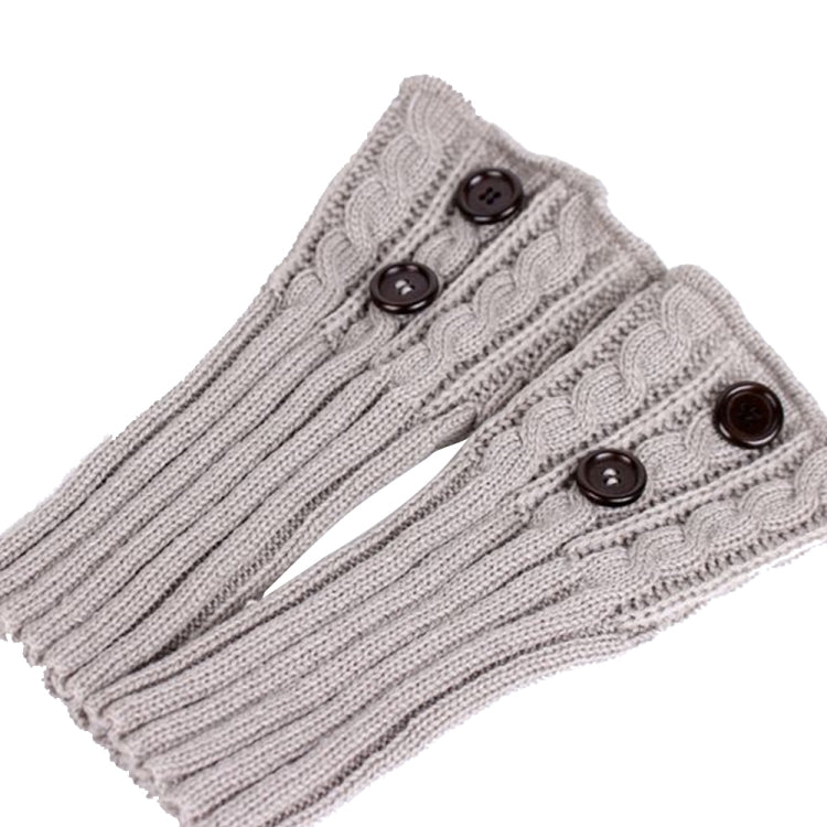 1 Pair Women Short Button Knitted Woolen Leg Warmers