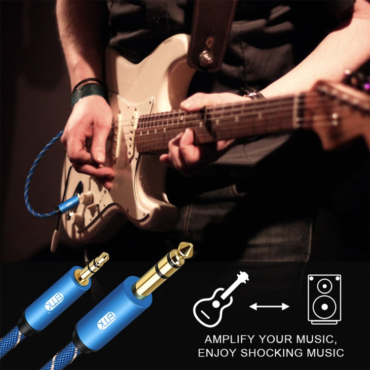 EMK 3.5mm Jack Male to 6.35mm Jack Male Gold Plated Connector Nylon Braid AUX Cable for Computer / X-BOX / PS3 / CD / DVD