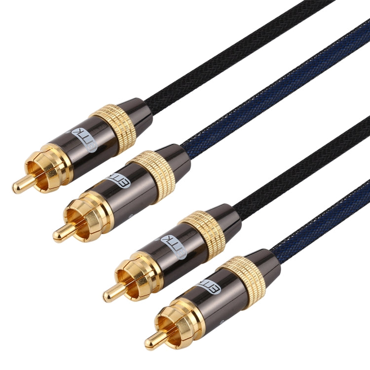 EMK 2 x RCA Male to 2 x RCA Male Gold Plated Connector Nylon Braid Coaxial Audio Cable for TV / Amplifier / Home Theater / DVD