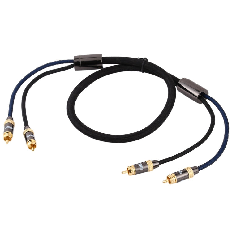 EMK 2 x RCA Male to 2 x RCA Male Gold Plated Connector Nylon Braid Coaxial Audio Cable for TV / Amplifier / Home Theater / DVD