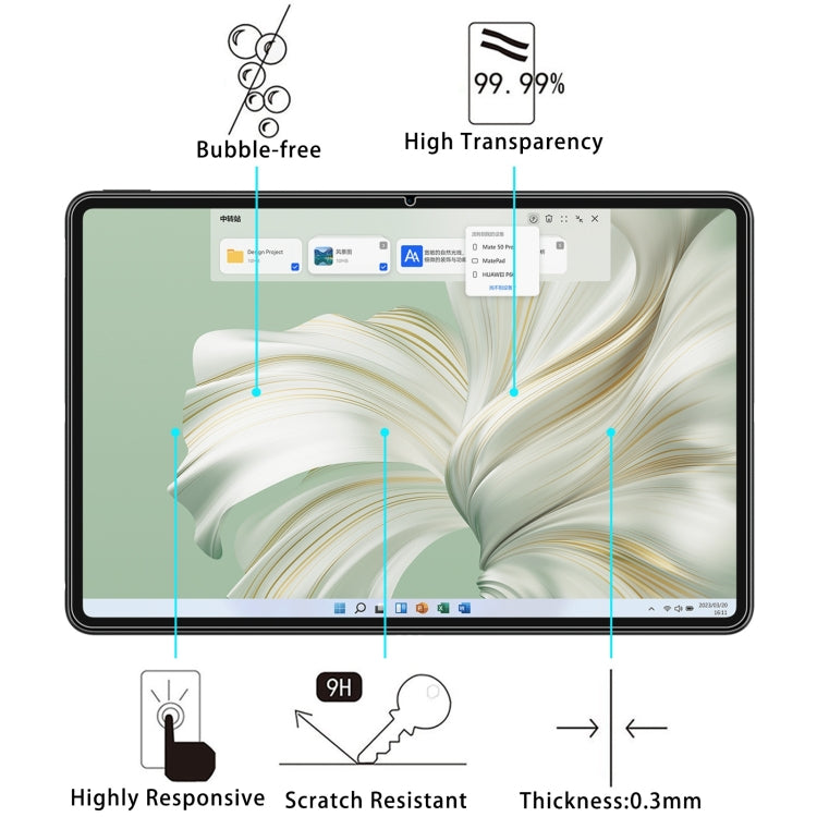9H 0.3mm Explosion-proof Tempered Glass Film, For Huawei MateBook E 2023, For Huawei MateBook D 14 2023