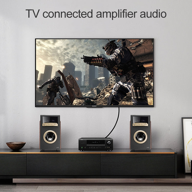 EMK Square Port to Square Port Digital Audio Speaker Optical Fiber Connecting Cable, 1m, 1.5m, 2m, 3m, 5m, 8m, 10m, 15m, 20m, 25m, 30m