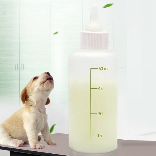 Pet Bottle Set Puppy Kitten Cat Bottle Multiple Pacifiers with Bottle Brush, 60ml x 1