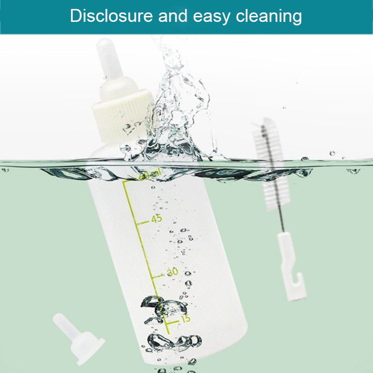 Pet Bottle Set Puppy Kitten Cat Bottle Multiple Pacifiers with Bottle Brush, 60ml x 1