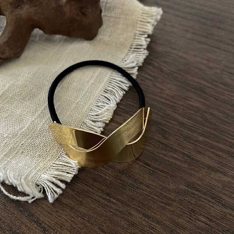 Korean Simple Women High Elastic Metal Brushed Hair Rope Rubber Band Headwear