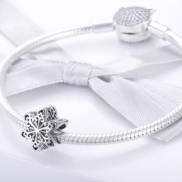 S925 Sterling Silver Winter Snowflakes Beads DIY Bracelet Necklace Accessories