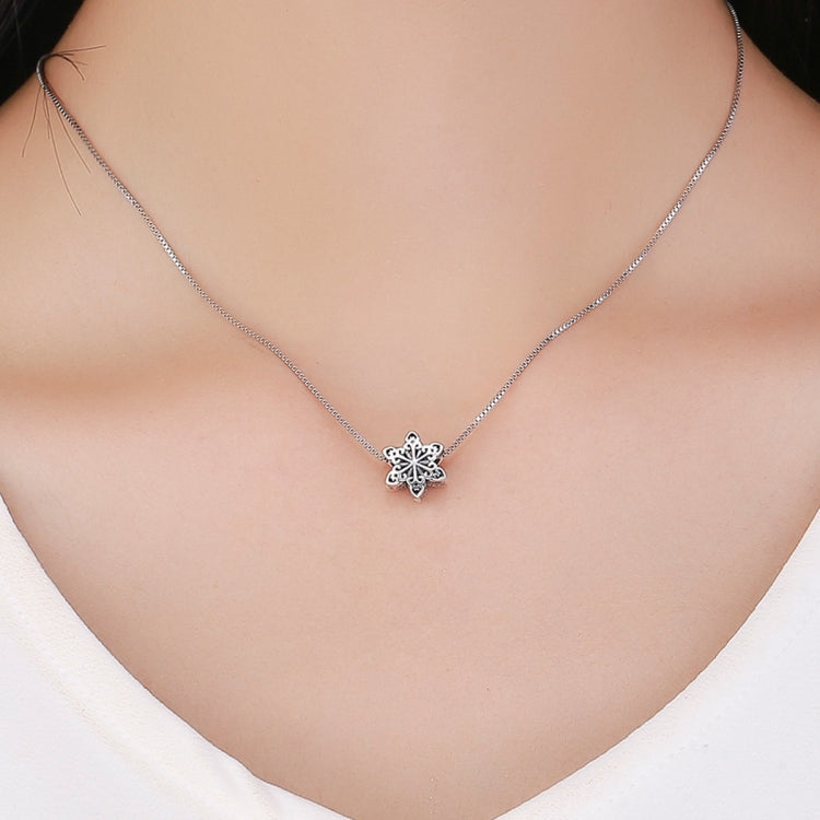 S925 Sterling Silver Winter Snowflakes Beads DIY Bracelet Necklace Accessories