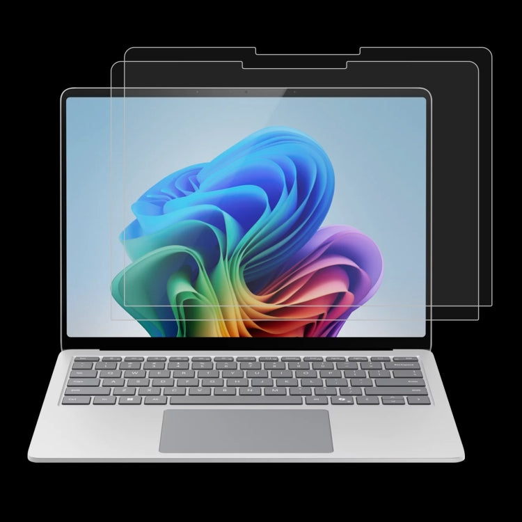 2pcs 9H 0.3mm Explosion-proof Tempered Glass Film, For Microsoft Surface Laptop 13 inch, For Microsoft Surface Laptop 7 15 inch, For Microsoft Surface Laptop 7 13.8, For Microsoft Surface Laptop 6 15, For Microsoft Surface Laptop 6 13.5