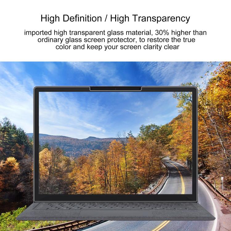 2pcs 9H 0.3mm Explosion-proof Tempered Glass Film, For Microsoft Surface Laptop 13 inch, For Microsoft Surface Laptop 7 15 inch, For Microsoft Surface Laptop 7 13.8, For Microsoft Surface Laptop 6 15, For Microsoft Surface Laptop 6 13.5