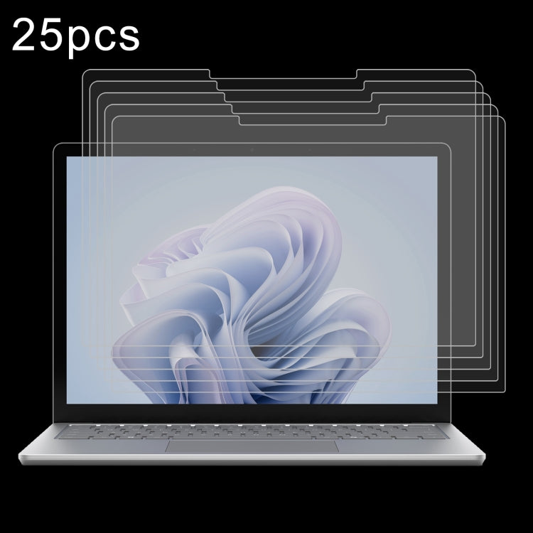 25pcs 9H 0.3mm Explosion-proof Tempered Glass Film, For Microsoft Surface Laptop 13 inch, For Microsoft Surface Laptop 7 15 inch, For Microsoft Surface Laptop 7 13.8, For Microsoft Surface Laptop 6 15, For Microsoft Surface Laptop 6 13.5