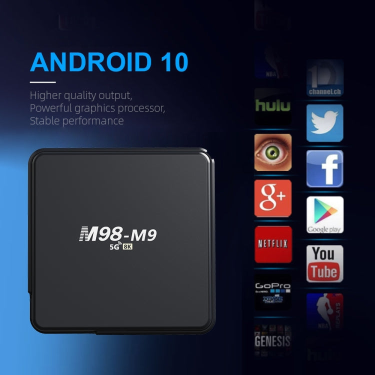 M98-M9 Quad-core ARM Cortex-A53 WiFi Bluetooth 4K HD Android TV Box