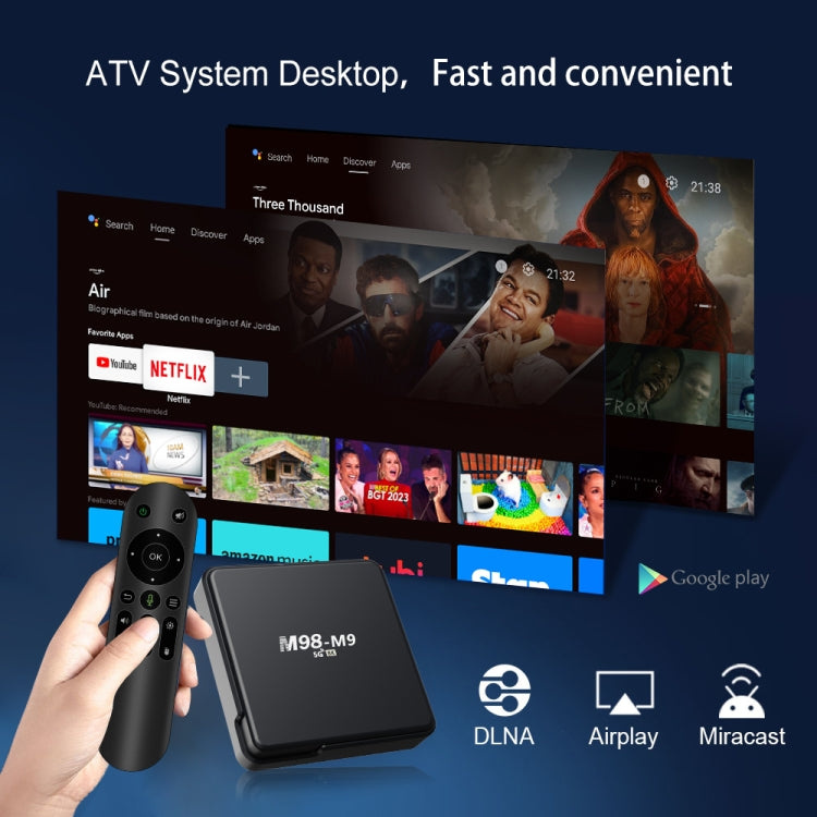 M98-M9 Quad-core ARM Cortex-A53 WiFi Bluetooth 4K HD Android TV Box