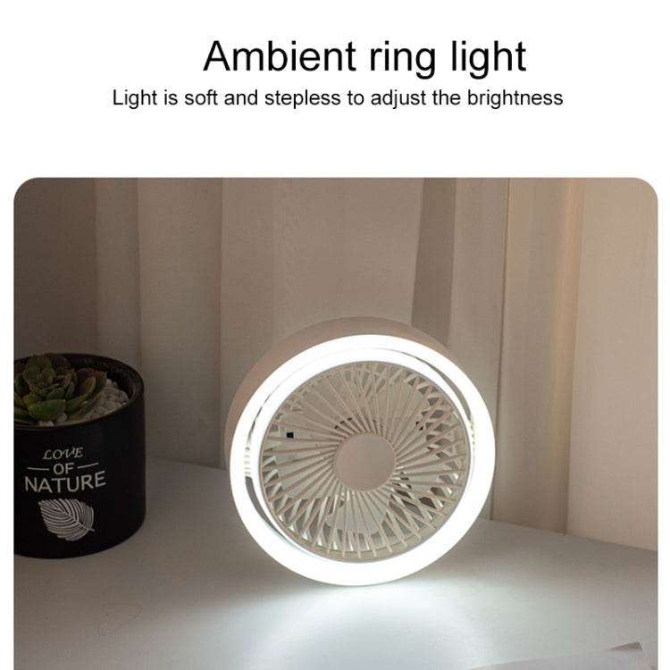 N601 180 Degree Rotating Type-C Desktop Fan with LED Ambience Light