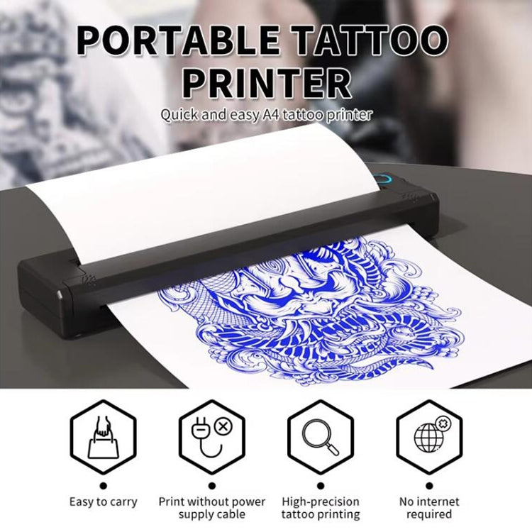 A41 203DPI Portable Tattoo Printer Office Study Bluetooth HD Thermal Printer