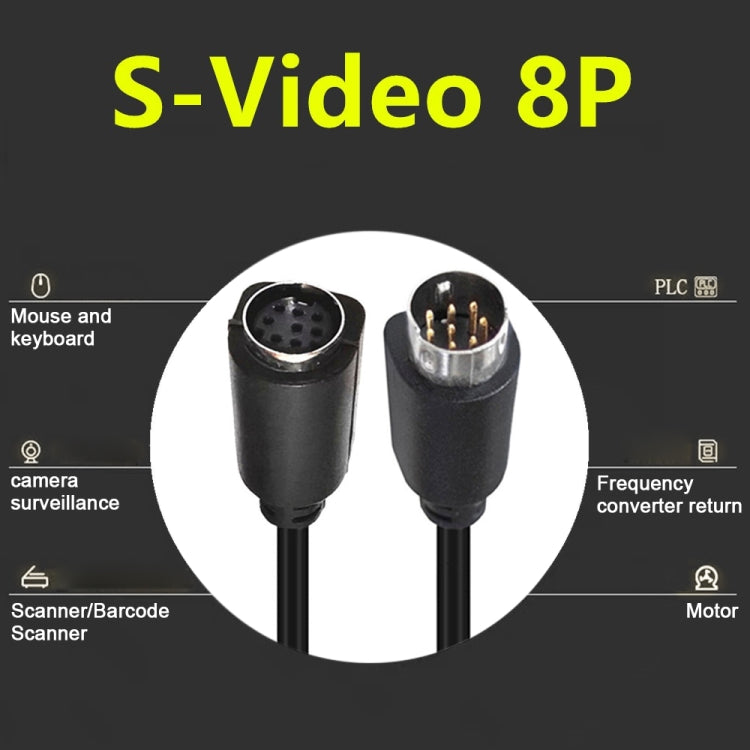 90 Degree mini DIN 8 Pin TV Audio Adapter Cable S-Video TV Box Cable