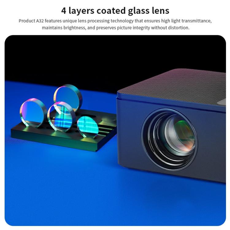 AUN A32 1280x720P 200ANSI D3100 CPU WIFI Display Smart Projector