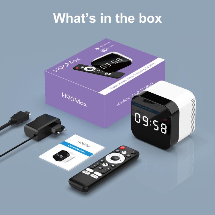 H96Max 8K UHD Android 14 Smart TV Box with Remote Control, Allwinner H728 Octa-Core, 2GB+16GB, 4GB+32GB, 4GB+128GB