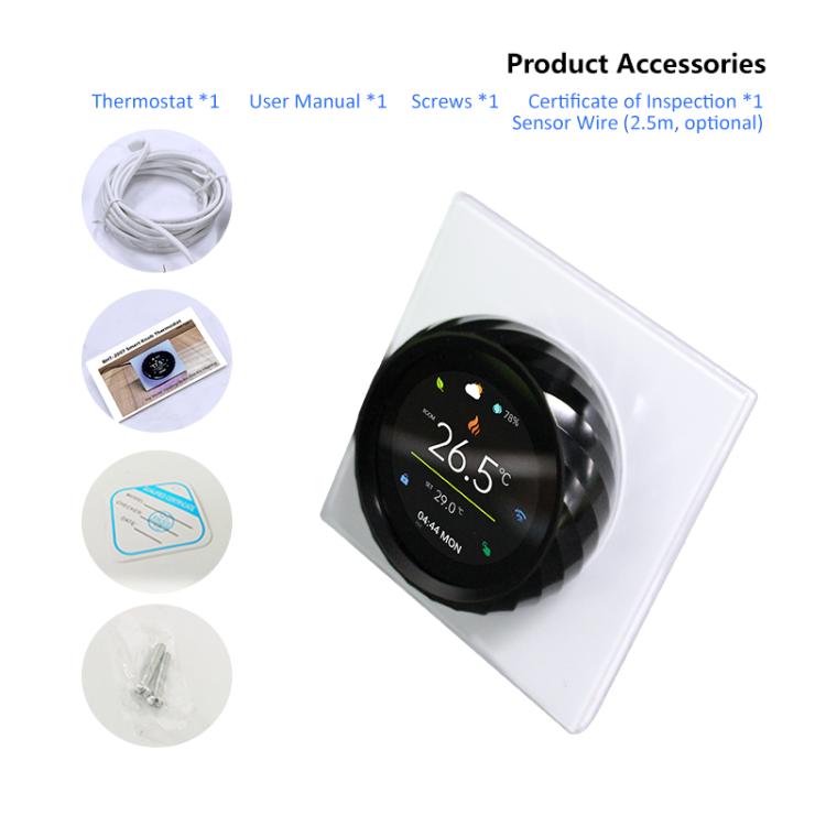 1.6 inch TFT Color Screen WiFi Smart hreaded Knob Thermostat, BHT-2007-P16-GALW Water Heating, BHT-2007-P16-GBLW Electric Heating, BHT-2007-P16-GCLW Boiler Heating