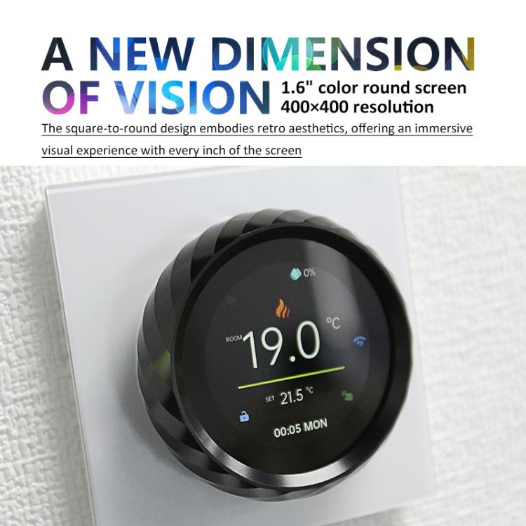1.6 inch TFT Color Screen WiFi Smart hreaded Knob Thermostat, BHT-2007-P16-GALW Water Heating, BHT-2007-P16-GBLW Electric Heating, BHT-2007-P16-GCLW Boiler Heating