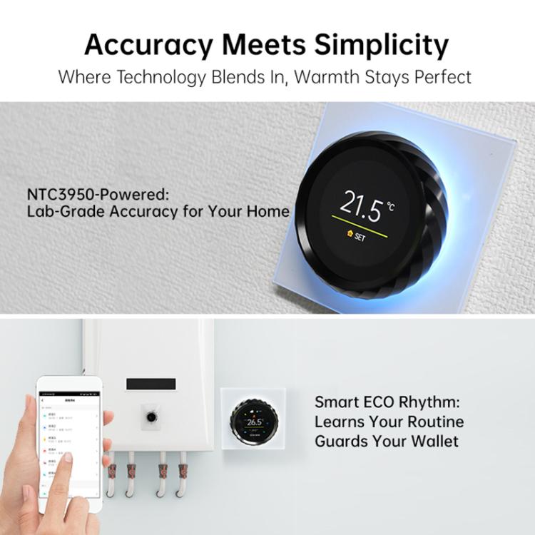 1.6 inch TFT Color Screen WiFi Smart hreaded Knob Thermostat, BHT-2007-P16-GALW Water Heating, BHT-2007-P16-GBLW Electric Heating, BHT-2007-P16-GCLW Boiler Heating