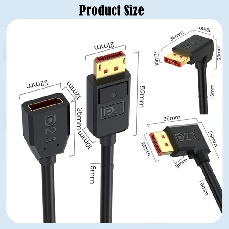 52Gbps 16K 30Hz DisplayPort Extension Adapter Cable, Length: 15cm