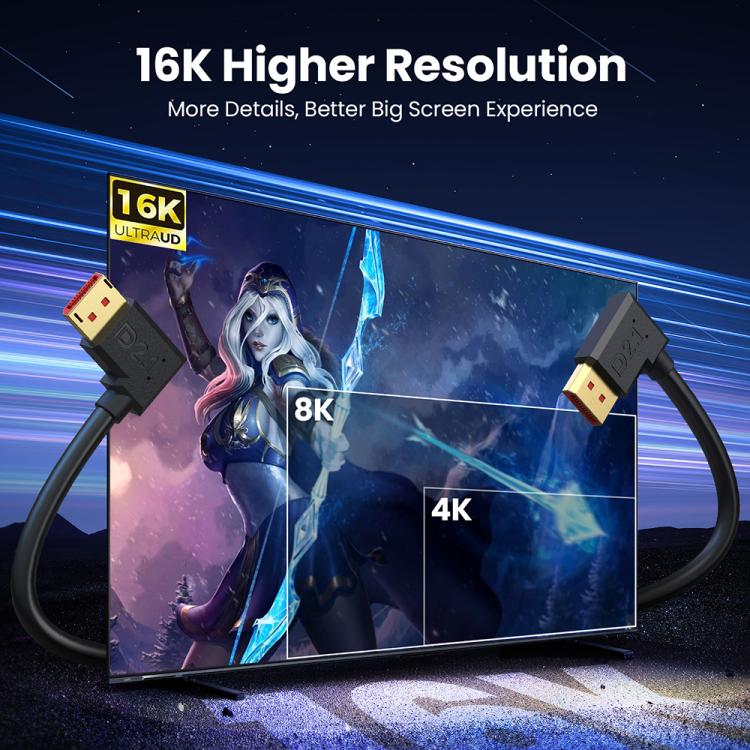 52Gbps 16K 30Hz DisplayPort Extension Adapter Cable, Length: 50cm