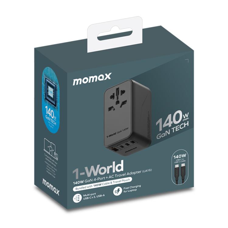 MOMAX UA16 1-World PD140W GaN Global Travel Fast Charging Socket, UA16