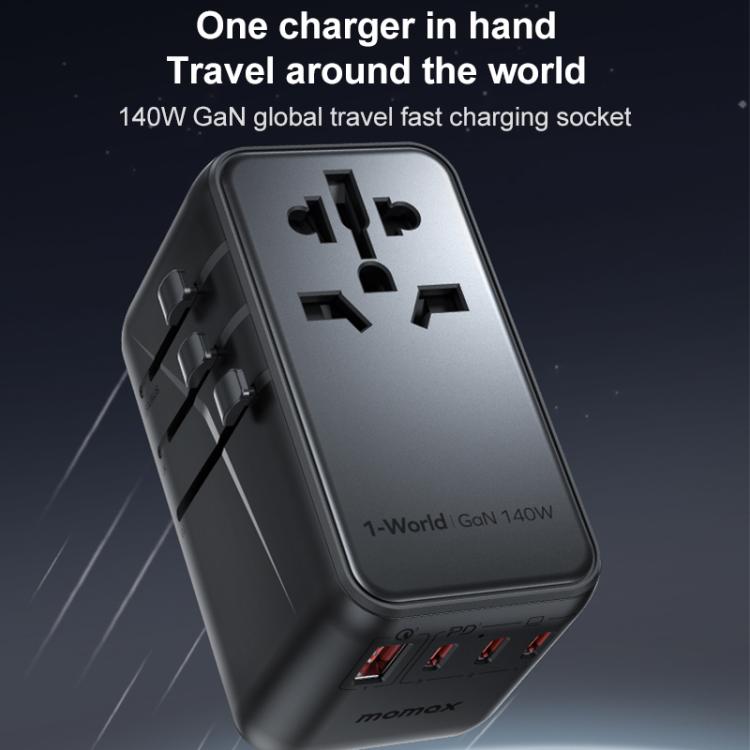 MOMAX UA16 1-World PD140W GaN Global Travel Fast Charging Socket, UA16