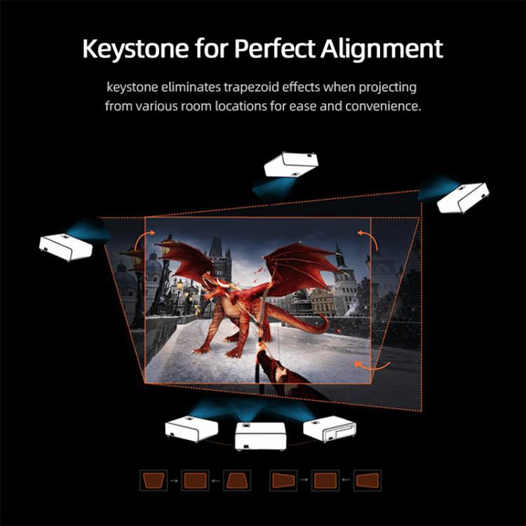 AUN AKEY9S 1080P 1000ANSI Autofocus WIFI Display Smart Projector, US Plug, UK Plug, AU Plug, EU Plug