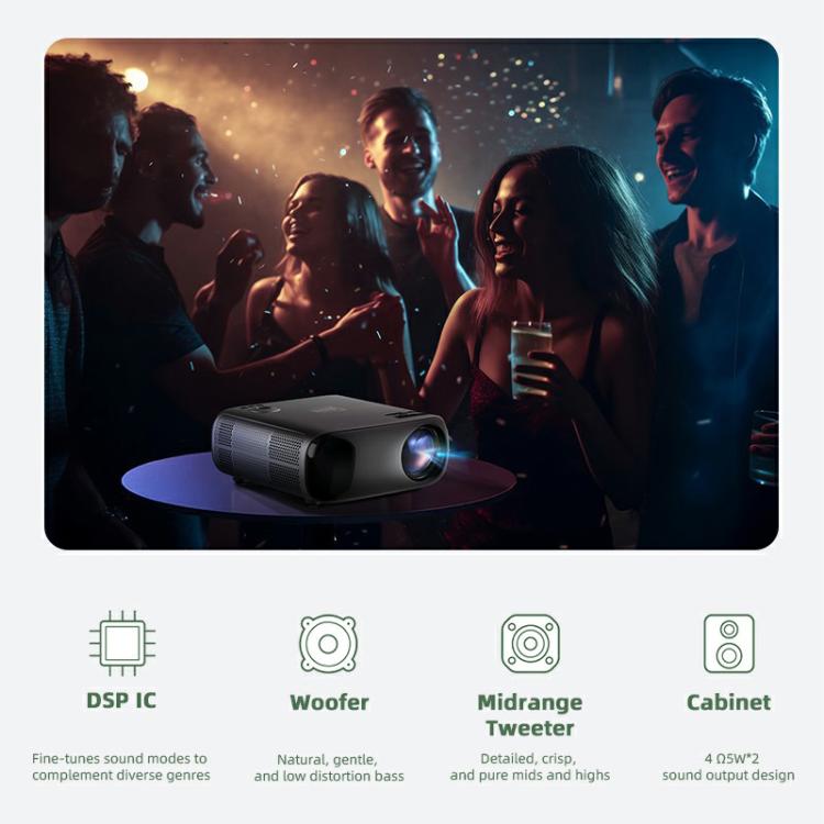 AUN AKEY9S 1080P 1000ANSI Autofocus WIFI Display Smart Projector, US Plug, UK Plug, AU Plug, EU Plug