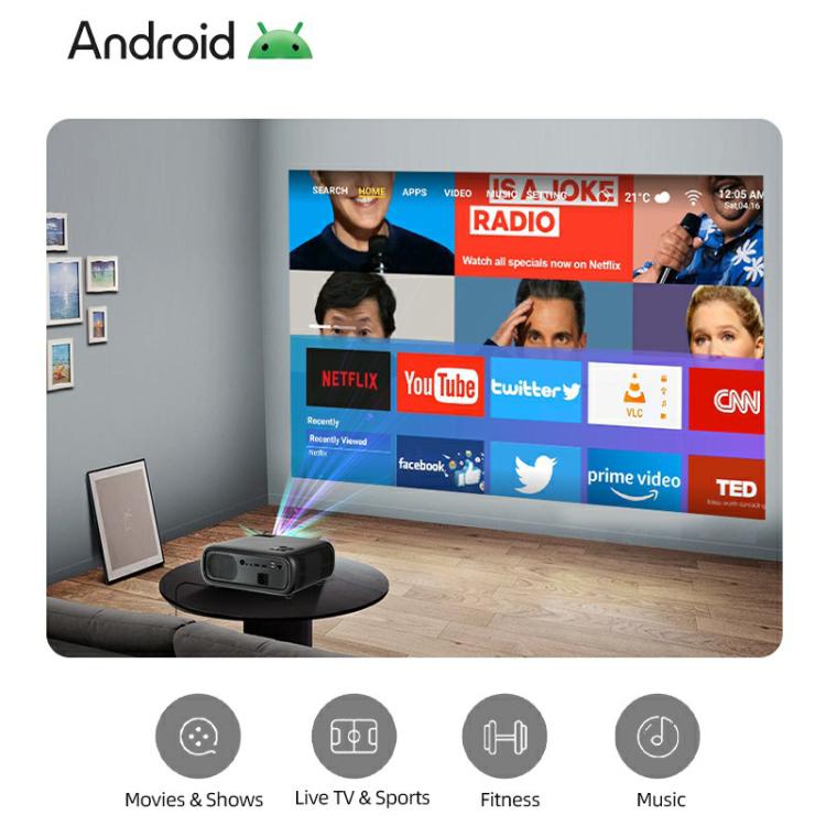 AUN AKEY9S 1080P 1000ANSI Autofocus WIFI Display Smart Projector, US Plug, UK Plug, AU Plug, EU Plug