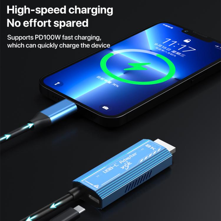 YCE-V286 Type-C to PD3.0 and HDMI 8K Adapter Cable