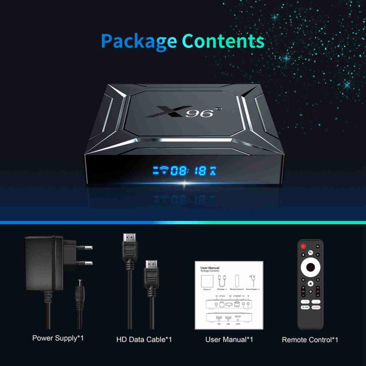 X96 M200 YB951 Android 14.0 Smart TV Box, Amlogic S905X5M Quad-core ARM Cortex A55, 2GB+16GB, 4GB+32GB, 4GB+64GB