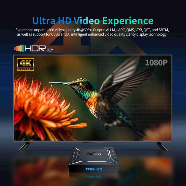 X96 M200 YB951 Android 14.0 Smart TV Box, Amlogic S905X5M Quad-core ARM Cortex A55, 2GB+16GB, 4GB+32GB, 4GB+64GB