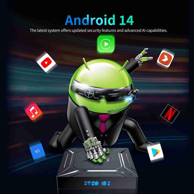 X96 M200 YB951 Android 14.0 Smart TV Box, Amlogic S905X5M Quad-core ARM Cortex A55, 2GB+16GB, 4GB+32GB, 4GB+64GB