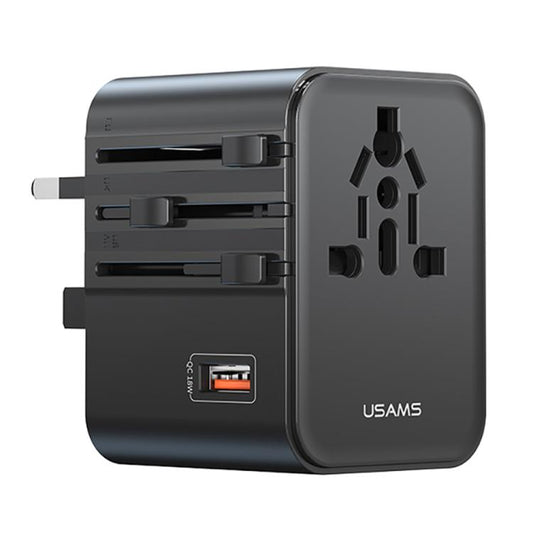 USAMS CC309 25W Dual Type-C and USB-A Ports Universal Travel Charger