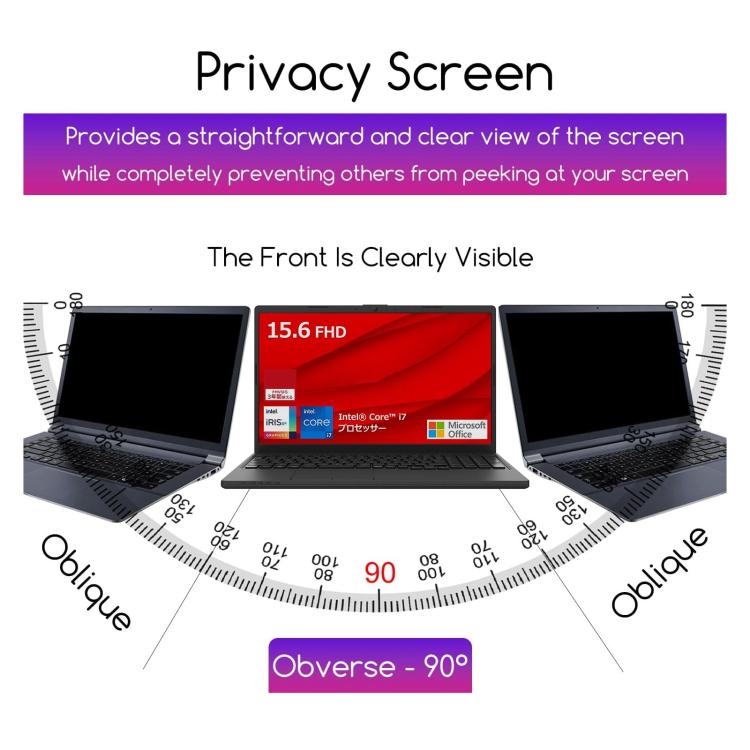 2pcs 9H Anti-peeping Explosion-proof Tempered Glass Film, For Fujitsu FMV Lite WA1 15.6