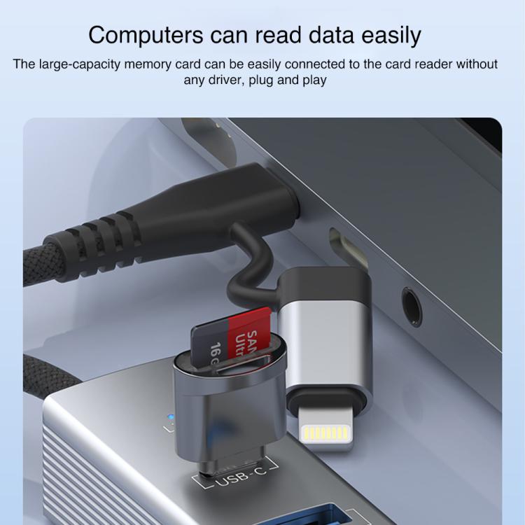 Type-C / 8 Pin to Type-C RJ45 USB-A HUB Expand Converter, Type-C / 8 Pin