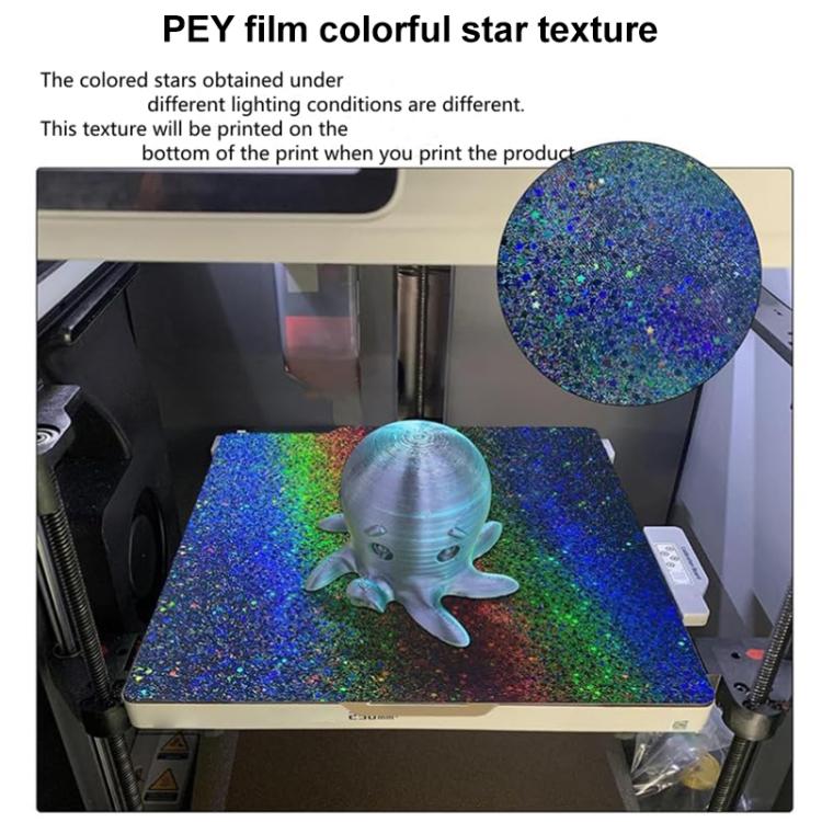 PEI Coating Smooth Starry PET Film Double-Sided 3D Printing Build Plate, 220x220mm, 257x257mm, 300x300mm, 310x310mm, 355x355mm, 377x370mm