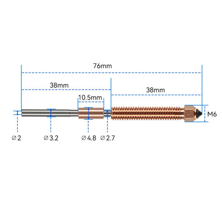 0.4mm Removable Steel Nozzle 3D Printer Part