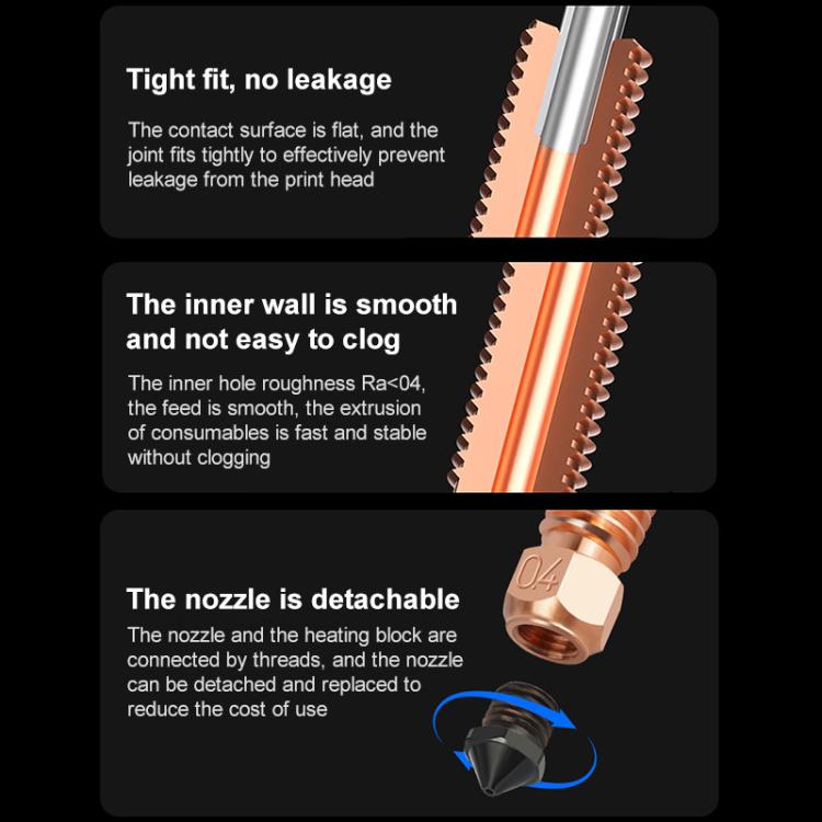 0.4mm Removable Steel Nozzle 3D Printer Part